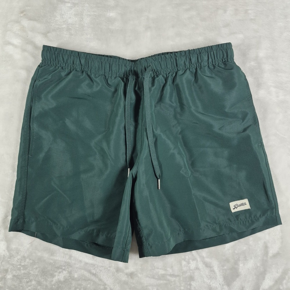 Bather Swim Trunks Men's Small Lined 5.5" Inseam Green Beach Pool Shorts Casual